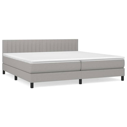 Giroletto a Molle con Materasso Grigio Chiaro 200x200cm Tessuto | homemem39