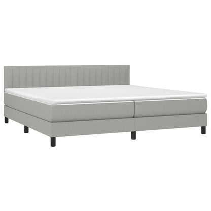 Giroletto a Molle con Materasso Grigio Chiaro 200x200cm Tessuto | homemem39