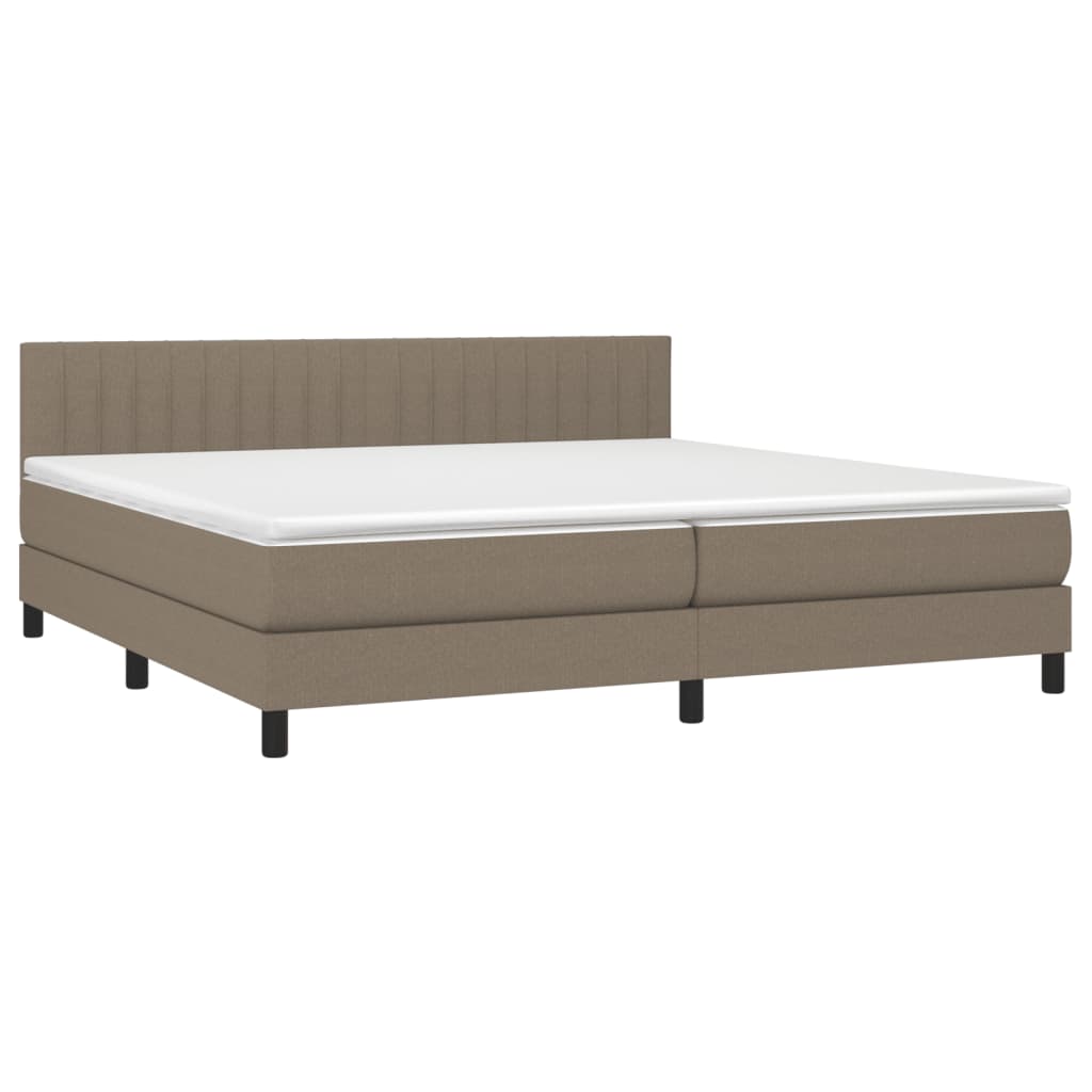 Giroletto a Molle con Materasso Tortora 200x200 cm in Tessuto | homemem39
