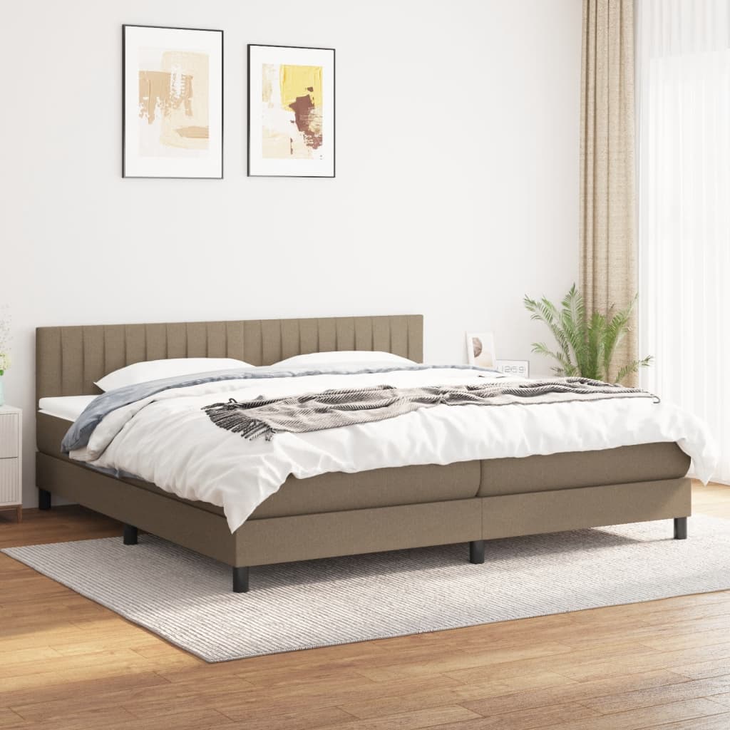 Giroletto a Molle con Materasso Tortora 200x200 cm in Tessuto | homemem39