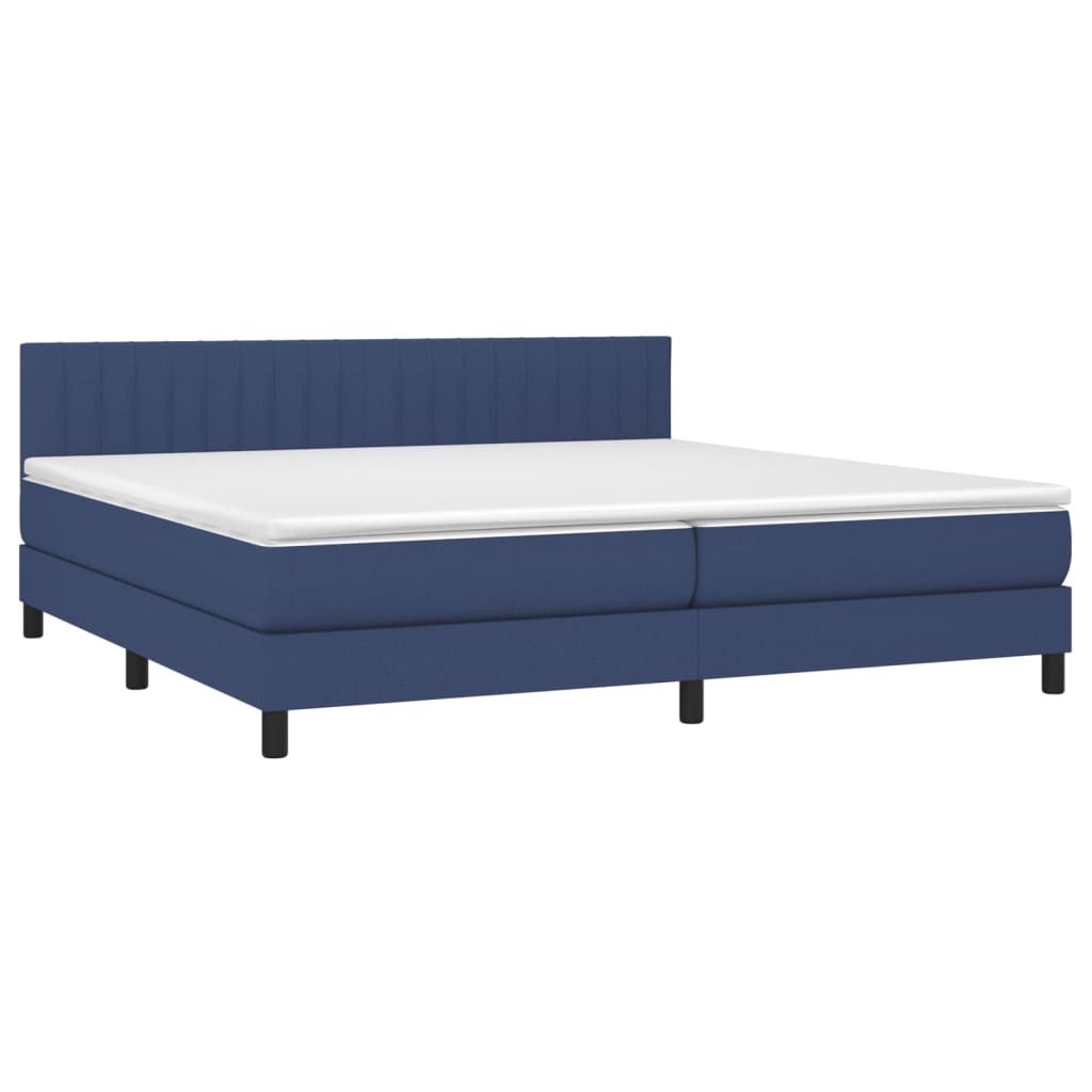 Giroletto a Molle con Materasso Blu 200x200 cm in Tessuto | homemem39