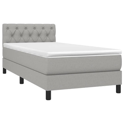 Giroletto a Molle con Materasso Grigio Chiaro 80x200 cm Tessuto | homemem39