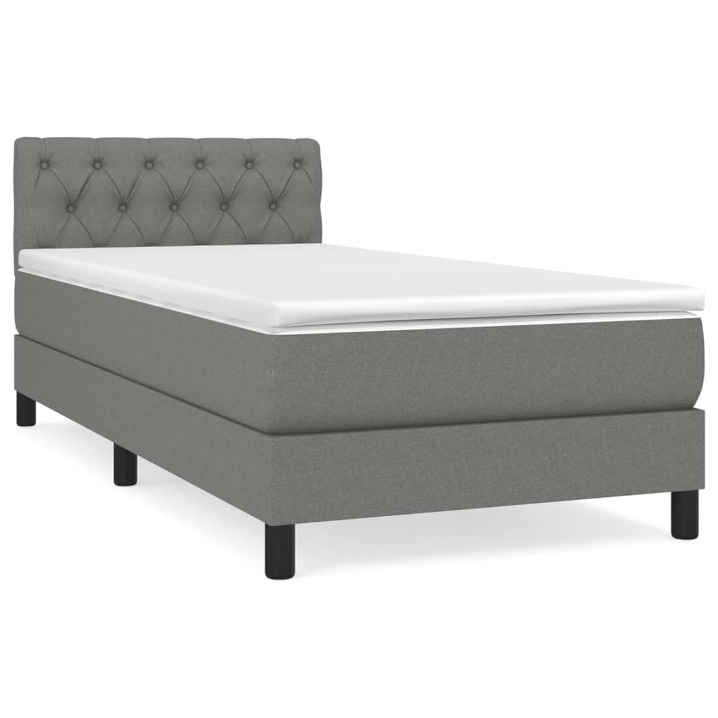 Giroletto a Molle con Materasso Grigio Scuro 80x200 cm Tessuto | homemem39