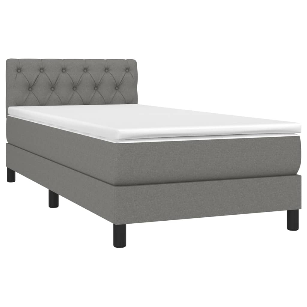 Giroletto a Molle con Materasso Grigio Scuro 80x200 cm Tessuto | homemem39