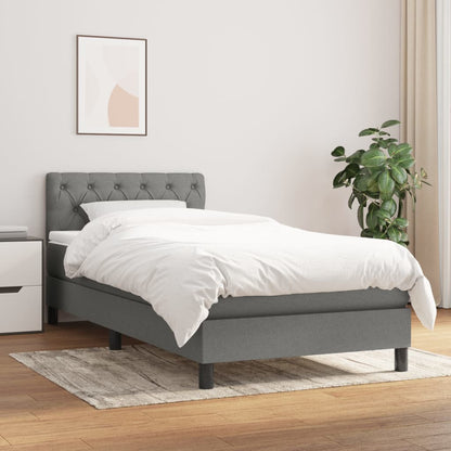 Giroletto a Molle con Materasso Grigio Scuro 80x200 cm Tessuto | homemem39
