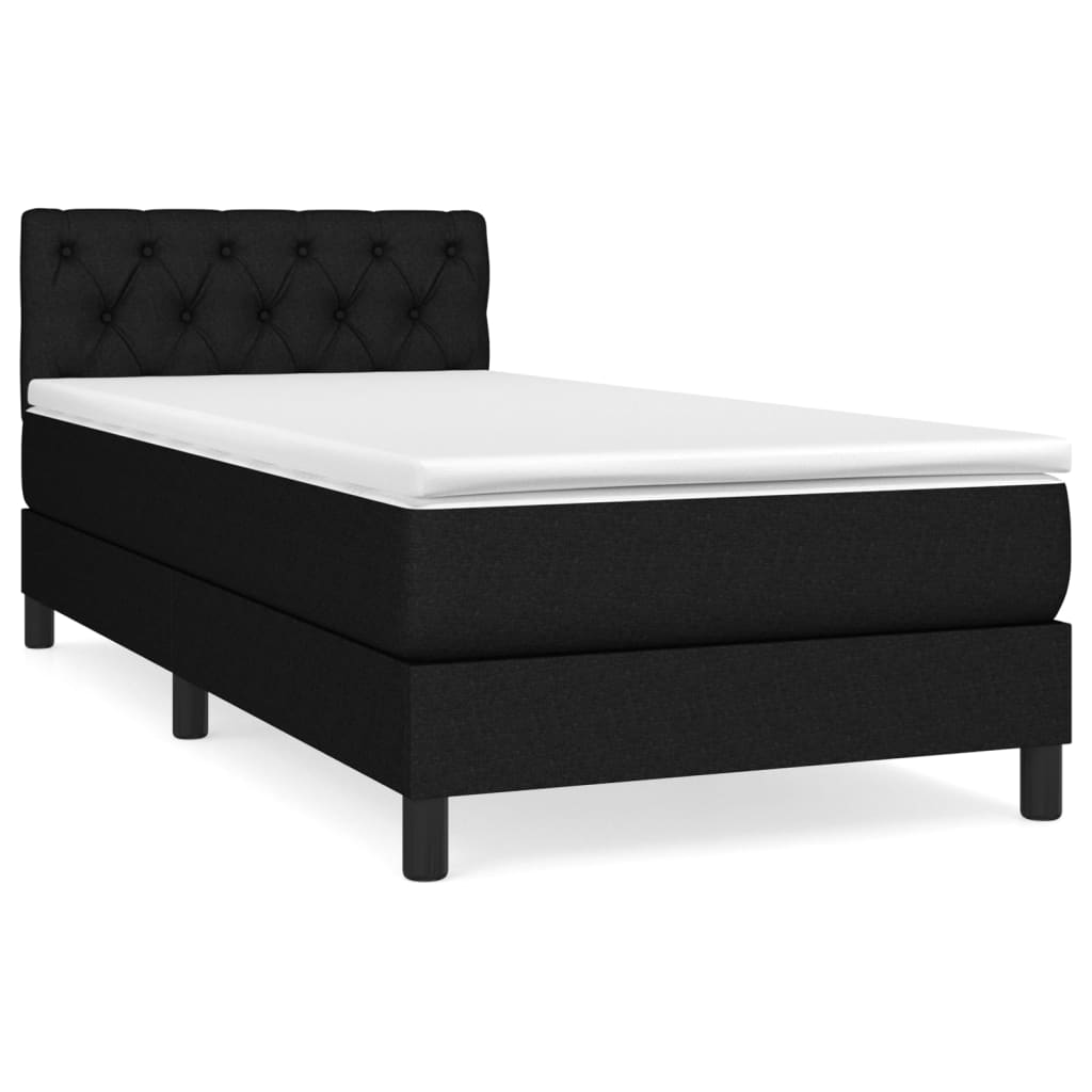 Giroletto a Molle con Materasso Nero 80x200 cm inTessuto | homemem39