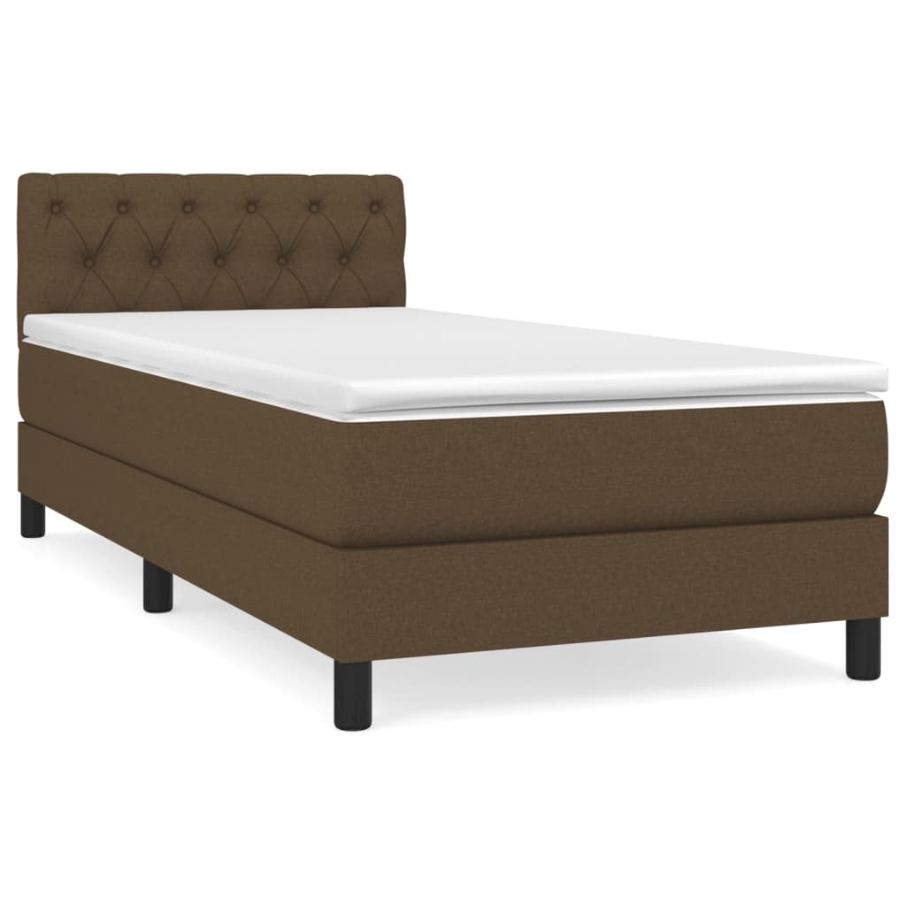 Giroletto a Molle con Materasso Marrone Scuro 80x200 cm Tessuto | homemem39