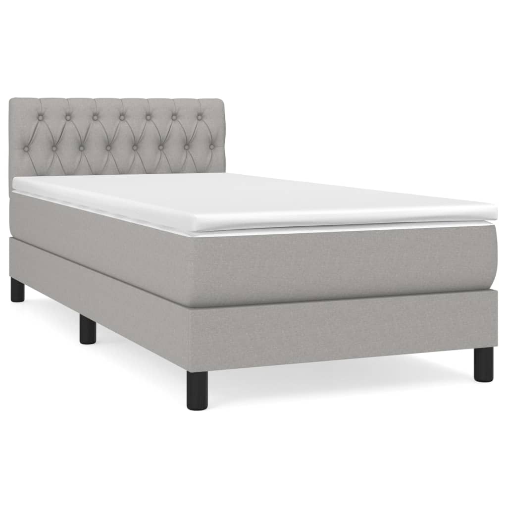 Giroletto a Molle con Materasso Grigio Chiaro 90x190 cm Tessuto | homemem39