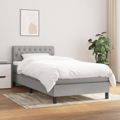 Giroletto a Molle con Materasso Grigio Chiaro 90x190 cm Tessuto | homemem39