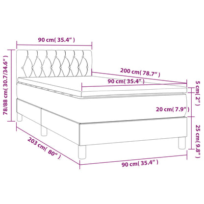 Giroletto a Molle con Materasso Tortora 90x200 cm inTessuto | homemem39