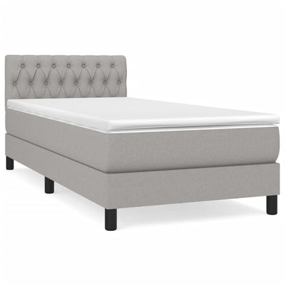 Giroletto a Molle con Materasso Grigio Chiaro100x200 cm Tessuto | homemem39
