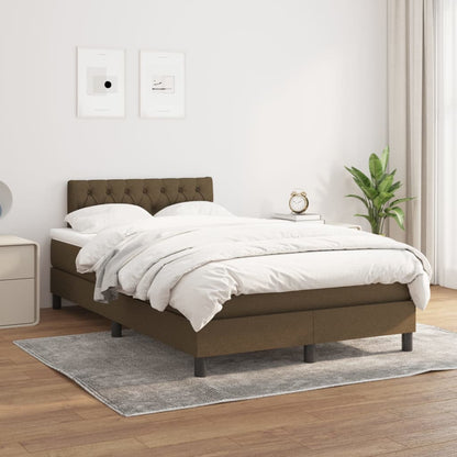 Giroletto a Molle con Materasso Marrone Scuro 120x200cm Tessuto | homemem39