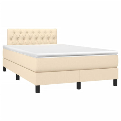 Giroletto a Molle con Materasso Crema 120x200 cm in Tessuto | homemem39