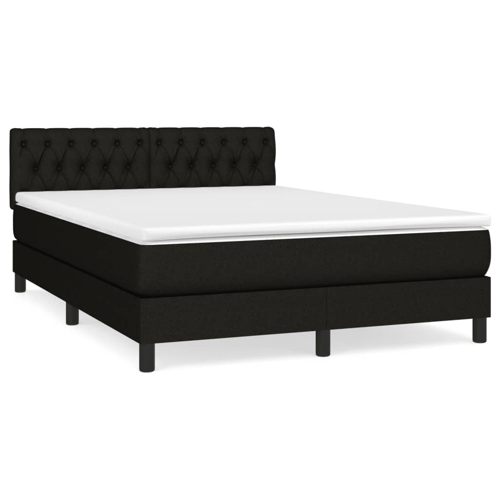 Giroletto a Molle con Materasso Nero 140x200 cm in Tessuto | homemem39
