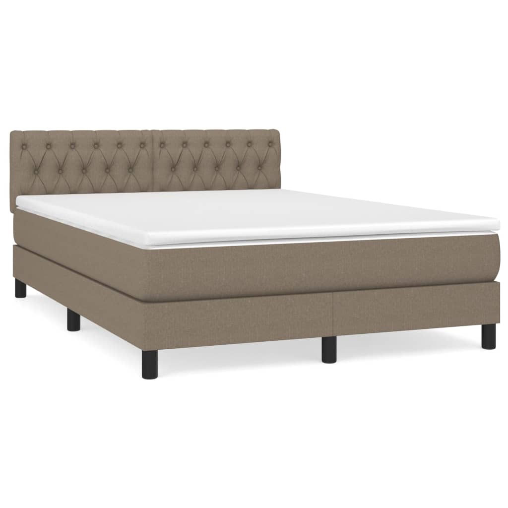 Giroletto a Molle con Materasso Tortora 140x200 cm in Tessuto | homemem39