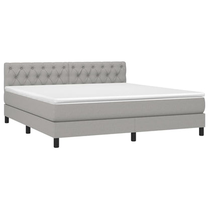 Giroletto a Molle con Materasso Grigio Chiaro160x200 cm Tessuto | homemem39