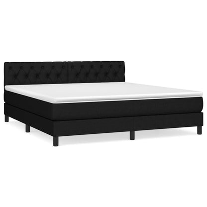 Giroletto a Molle con Materasso Nero 160x200 cm in Tessuto | homemem39