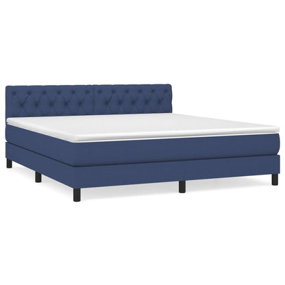 Giroletto a Molle con Materasso Blu 160x200 cm in Tessuto | homemem39