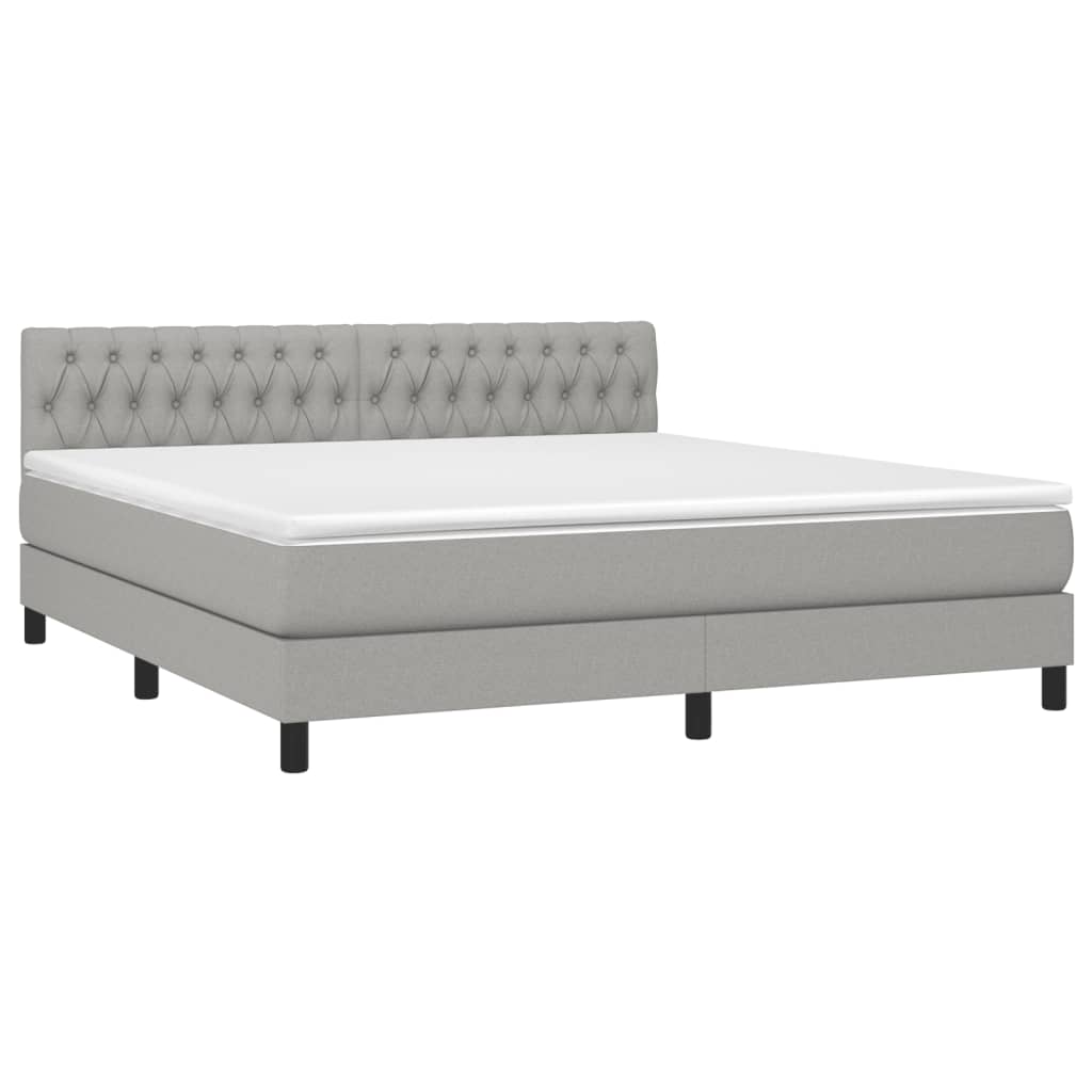 Giroletto a Molle con Materasso Grigio Chiaro180x200 cm Tessuto | homemem39