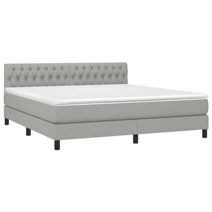 Giroletto a Molle con Materasso Grigio Chiaro180x200 cm Tessuto | homemem39