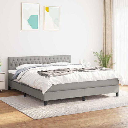 Giroletto a Molle con Materasso Grigio Chiaro180x200 cm Tessuto | homemem39