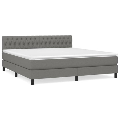 Giroletto a Molle con Materasso Grigio Scuro 180x200 cm Tessuto | homemem39