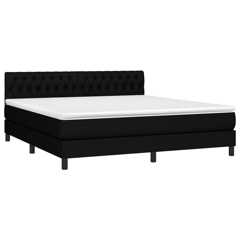 Giroletto a Molle con Materasso Nero 180x200 cm in Tessuto | homemem39