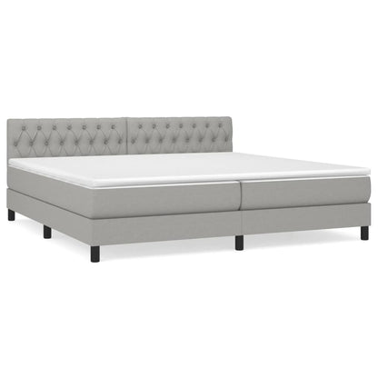 Giroletto a Molle con Materasso Grigio Chiaro 200x200cm Tessuto | homemem39