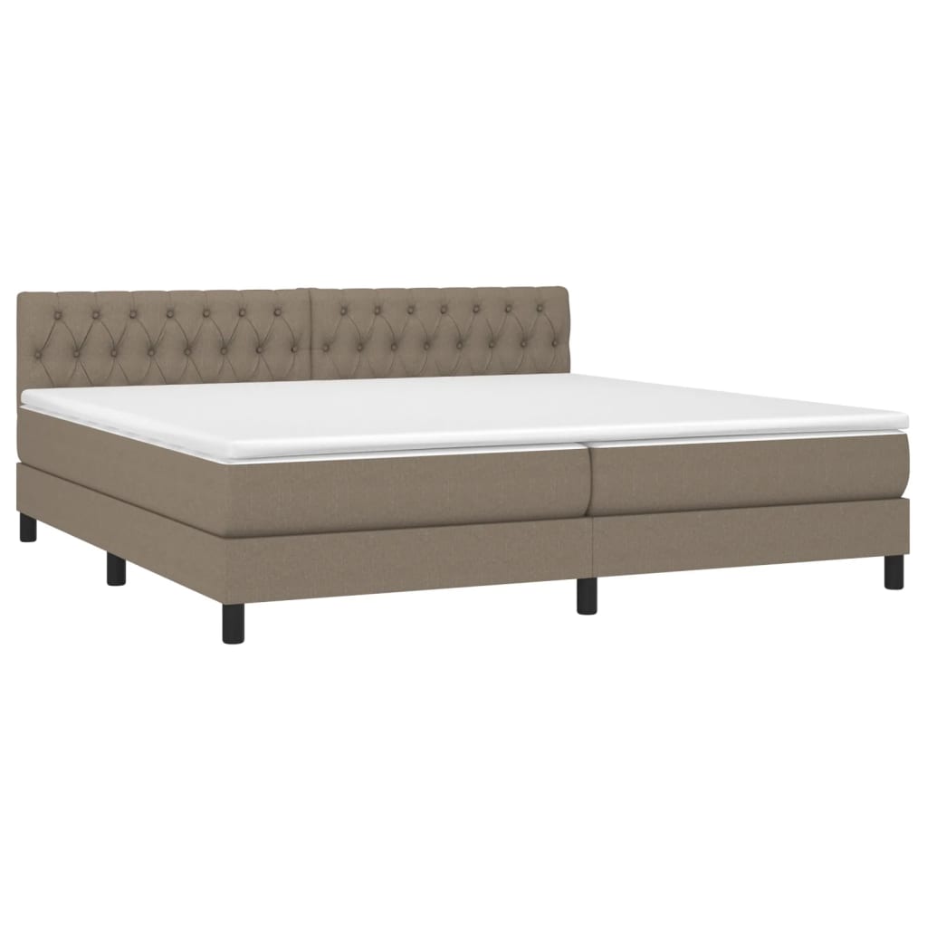 Giroletto a Molle con Materasso Tortora 200x200 cm in Tessuto | homemem39