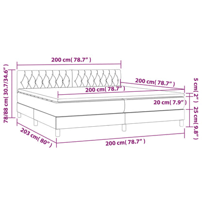 Giroletto a Molle con Materasso Blu 200x200 cm in Tessuto | homemem39