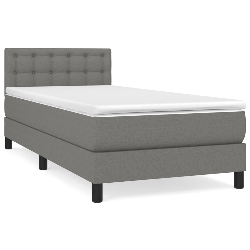 Giroletto a Molle con Materasso Grigio Scuro 80x200 cm Tessuto | homemem39