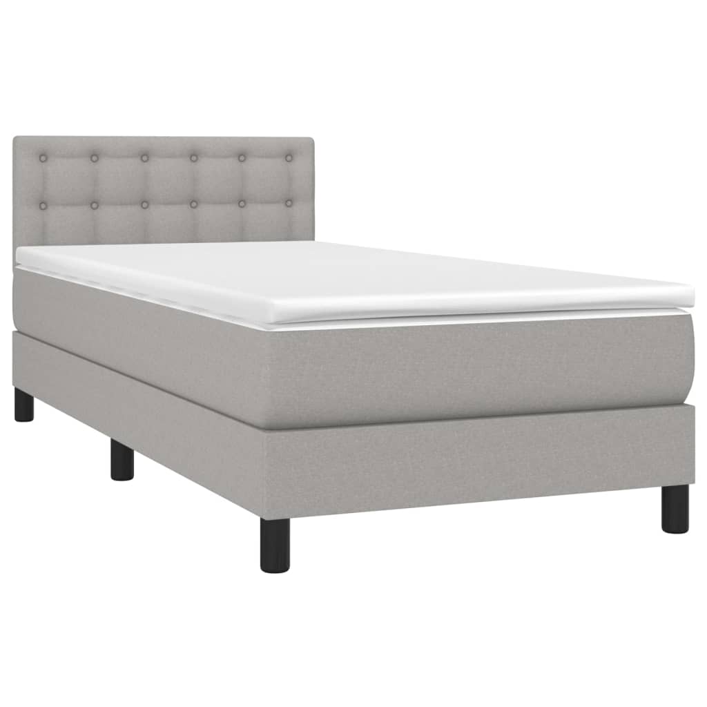 Giroletto a Molle con Materasso Grigio Chiaro 90x190 cm Tessuto | homemem39