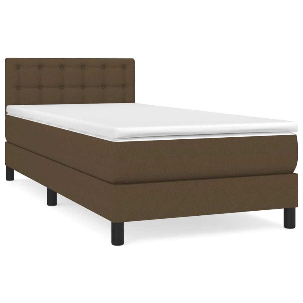 Giroletto a Molle con Materasso Marrone Scuro 90x190cm Tessuto | homemem39