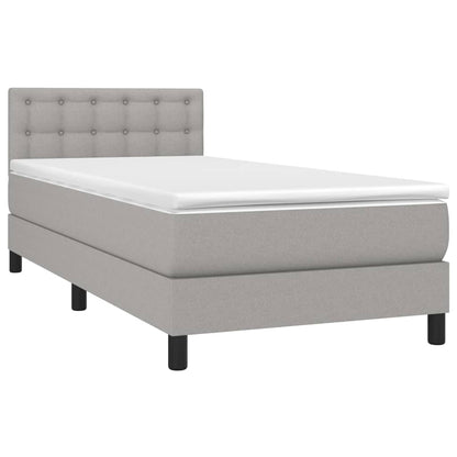 Giroletto a Molle con Materasso Grigio Chiaro100x200 cm Tessuto | homemem39