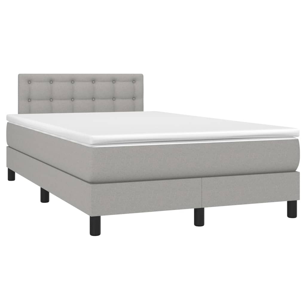 Giroletto a Molle con Materasso Grigio Chiaro 120x200cm Tessuto | homemem39