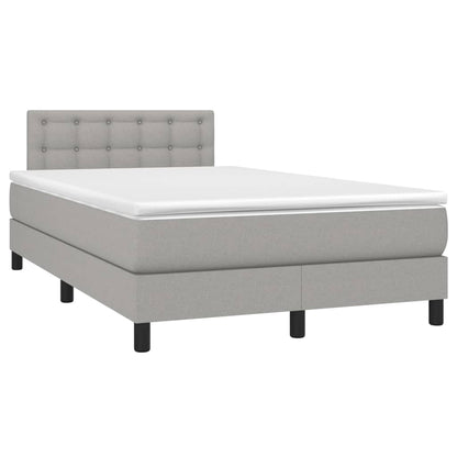 Giroletto a Molle con Materasso Grigio Chiaro 120x200cm Tessuto | homemem39
