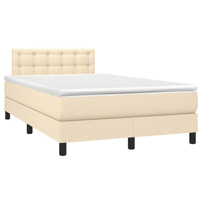 Giroletto a Molle con Materasso Crema 120x200 cm in Tessuto | homemem39