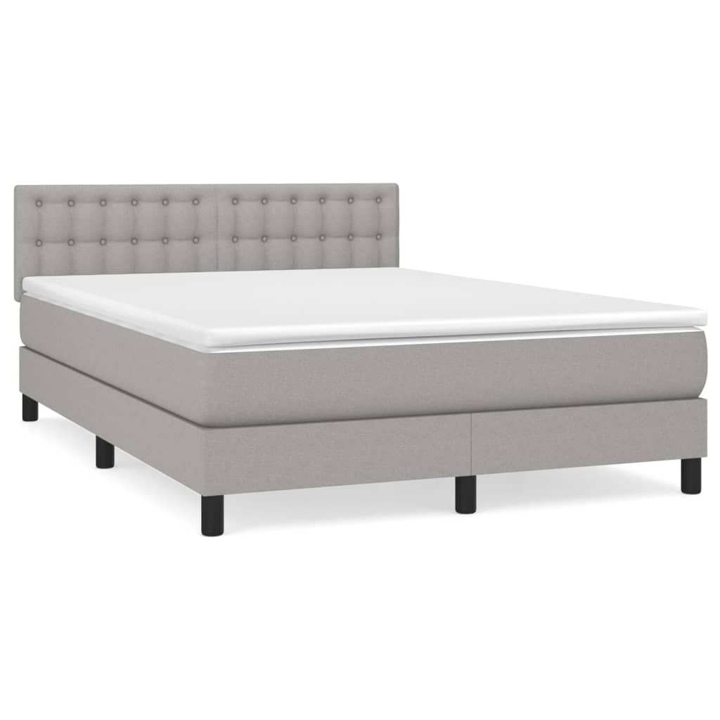 Giroletto a Molle con Materasso Grigio Chiaro 140x200cm Tessuto | homemem39