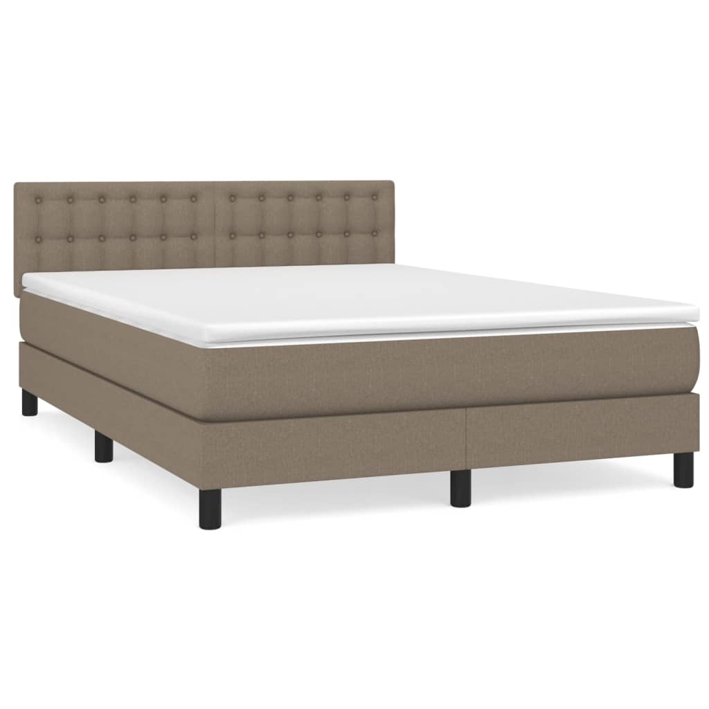 Giroletto a Molle con Materasso Tortora 140x200 cm in Tessuto | homemem39