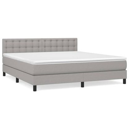 Giroletto a Molle con Materasso Grigio Chiaro160x200 cm Tessuto | homemem39