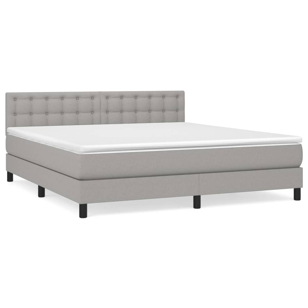 Giroletto a Molle con Materasso Grigio Chiaro180x200 cm Tessuto | homemem39