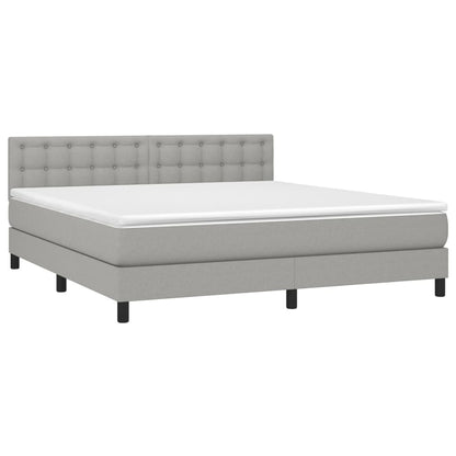 Giroletto a Molle con Materasso Grigio Chiaro180x200 cm Tessuto | homemem39