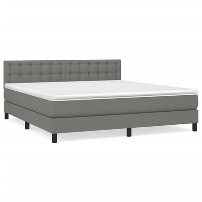 Giroletto a Molle con Materasso Grigio Scuro 180x200 cm Tessuto | homemem39