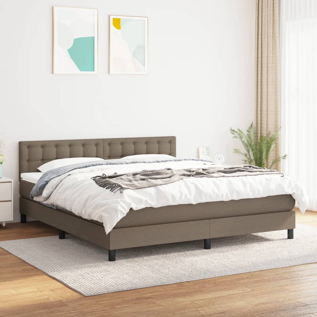 Giroletto a Molle con Materasso Tortora 180x200 cm in Tessuto | homemem39