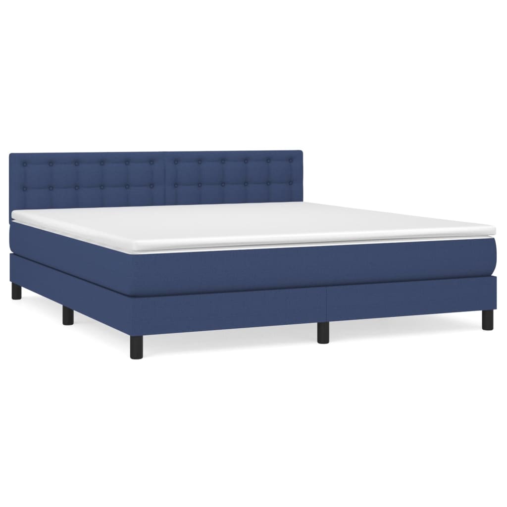 Giroletto a Molle con Materasso Blu 180x200 cm in Tessuto | homemem39