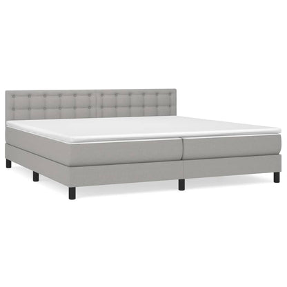 Giroletto a Molle con Materasso Grigio Chiaro 200x200cm Tessuto | homemem39