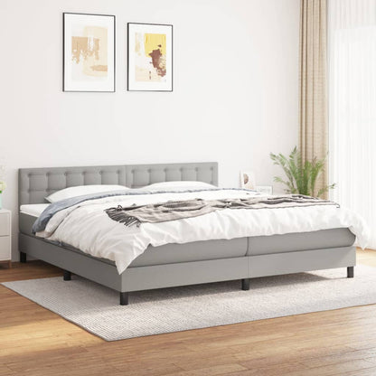 Giroletto a Molle con Materasso Grigio Chiaro 200x200cm Tessuto | homemem39