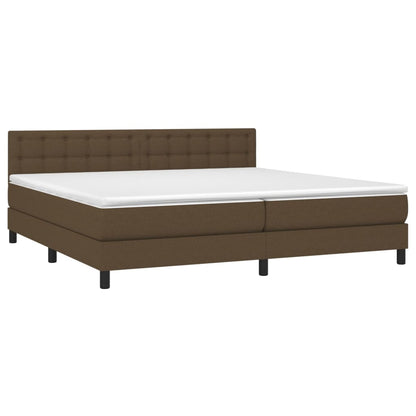 Giroletto a Molle con Materasso Marrone Scuro 200x200cm Tessuto | homemem39