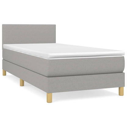 Giroletto a Molle con Materasso Grigio Chiaro 90x200 cm Tessuto | homemem39