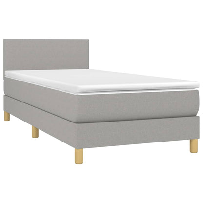 Giroletto a Molle con Materasso Grigio Chiaro 90x200 cm Tessuto | homemem39